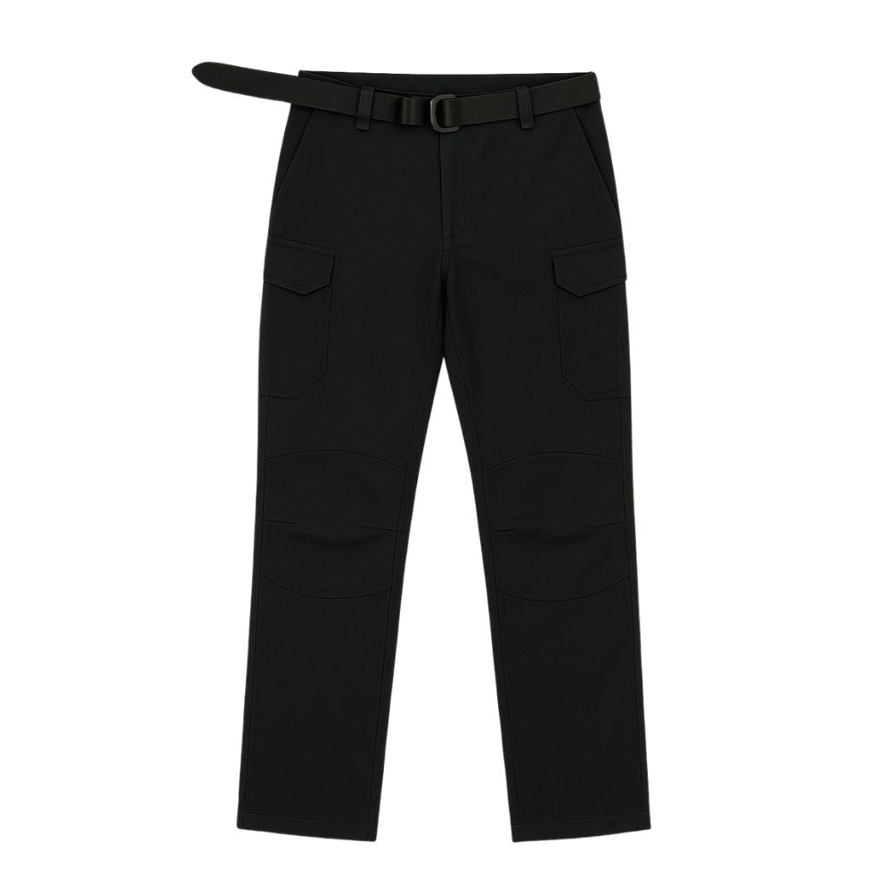 Cargo trousers with multiple pockets and belt