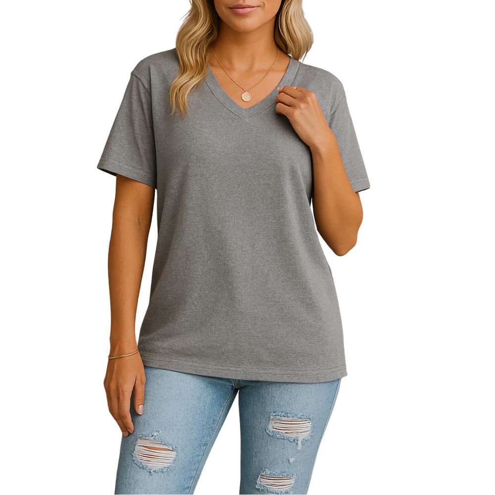 Loose-fitting V-neck T-shirt