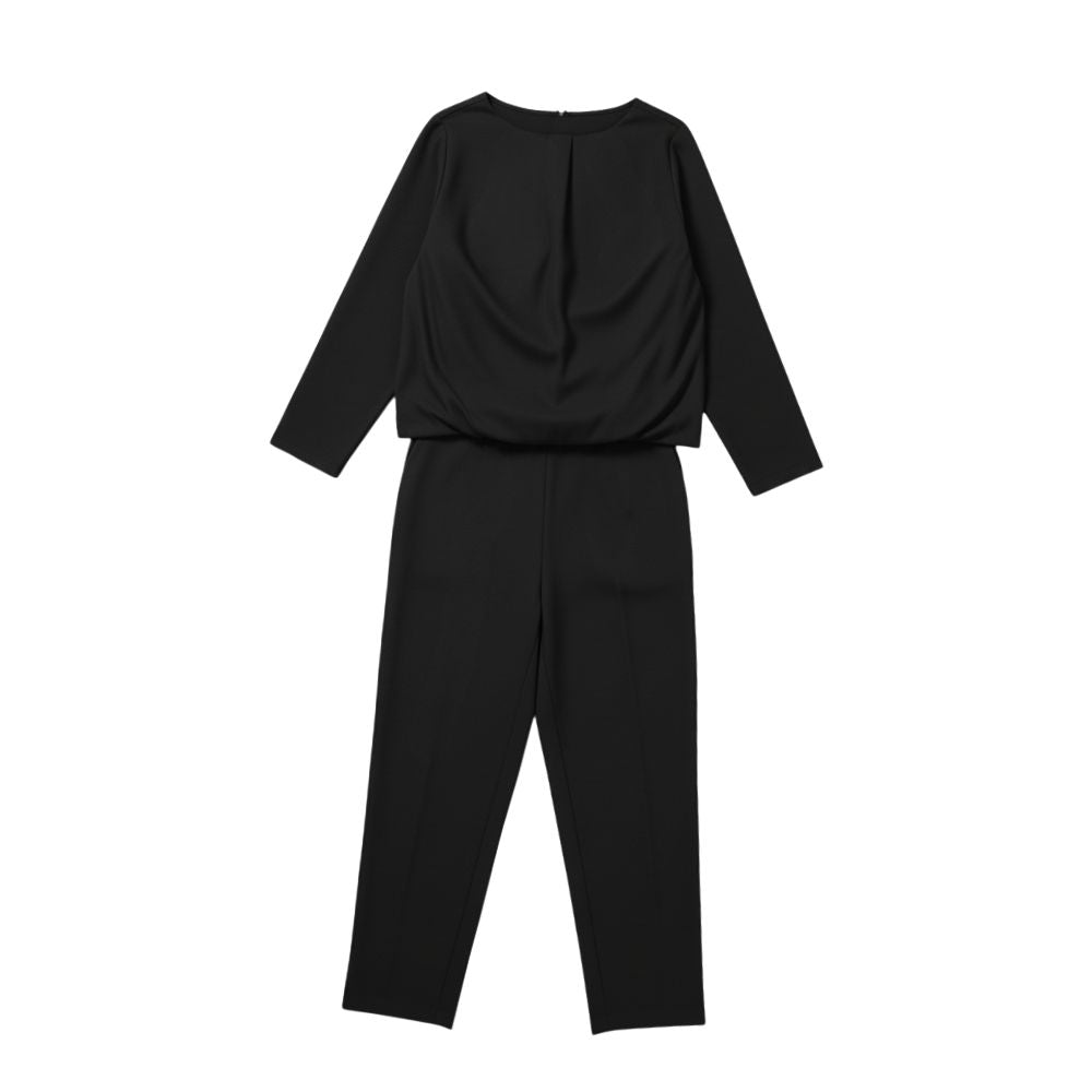 Women’s Two-Piece Set with Wide-Neck Top and Tapered Trousers