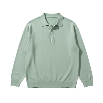 Men’s long-sleeve knit polo shirt