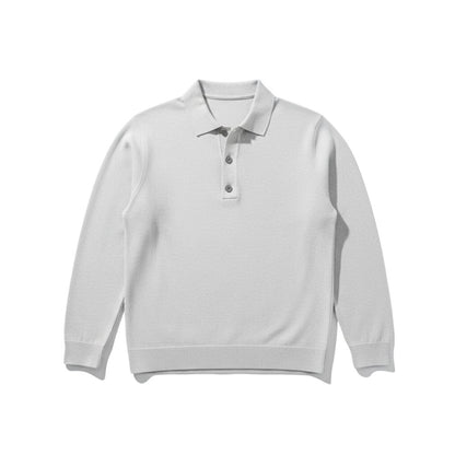 Men’s long-sleeve knit polo shirt