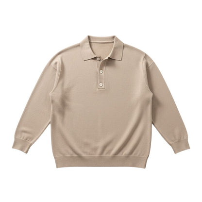 Men’s long-sleeve knit polo shirt