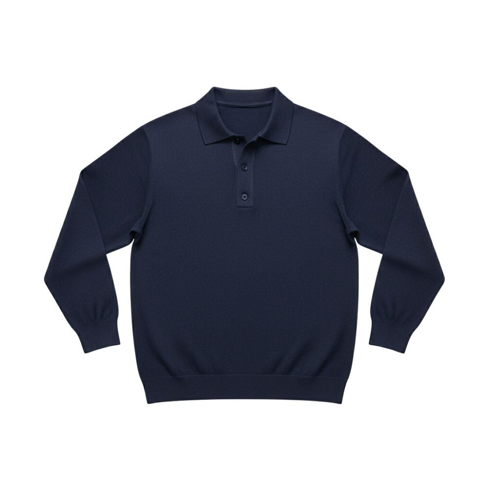 Men’s long-sleeve knit polo shirt