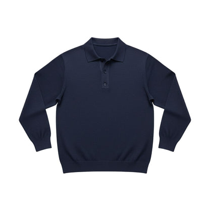 Men’s long-sleeve knit polo shirt