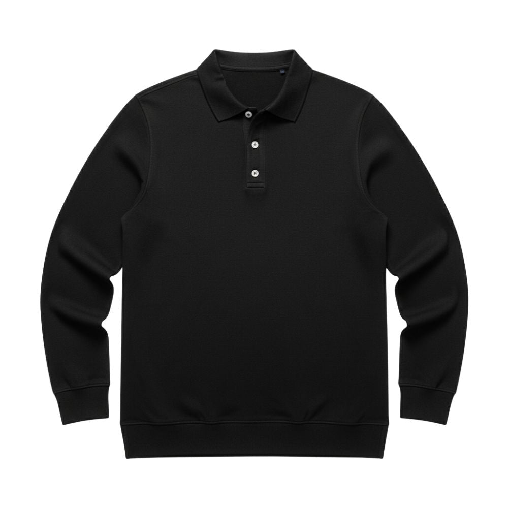 Men’s long-sleeve knit polo shirt