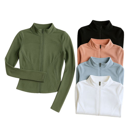 Women's high collar long sleeve top