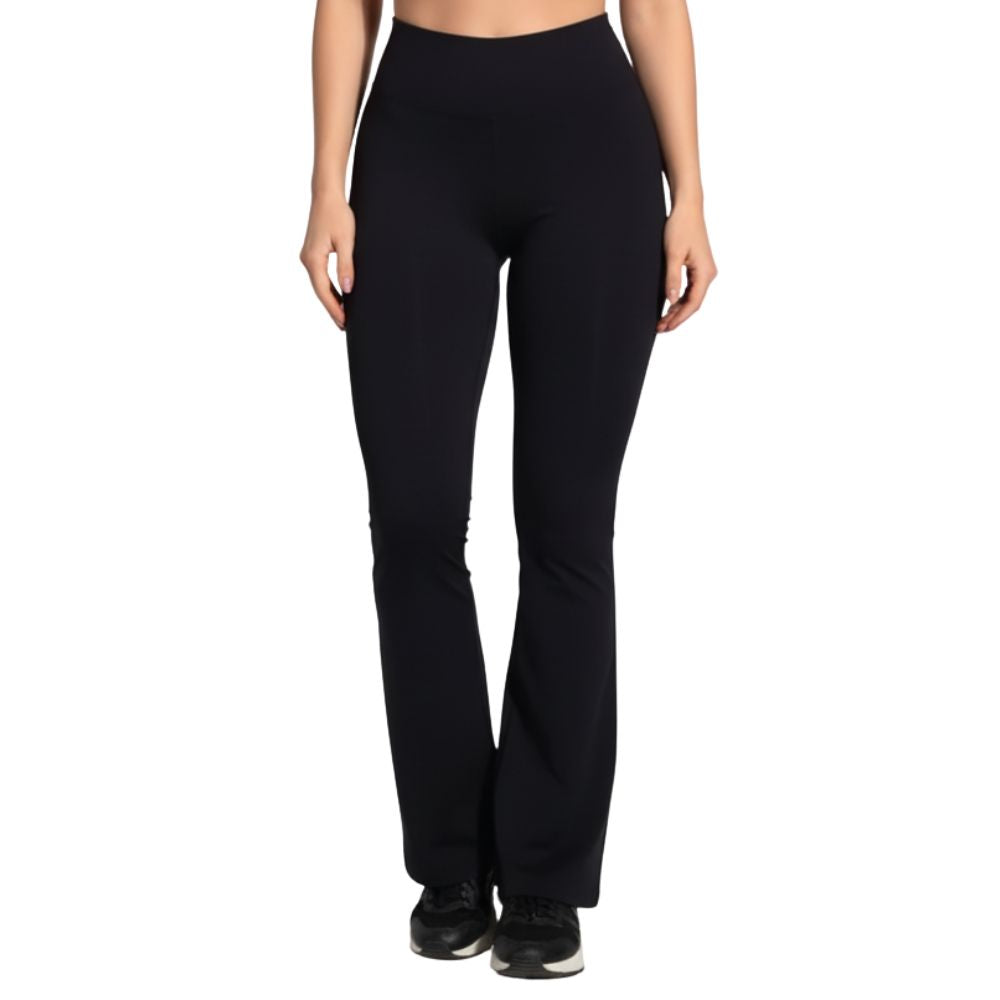 Women's trousers with a slightly flared cut and high waist