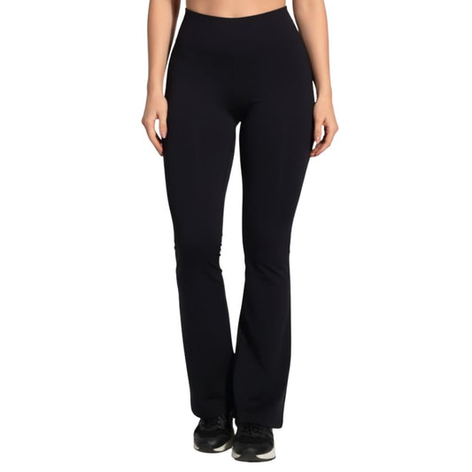 Women's trousers with a slightly flared cut and high waist