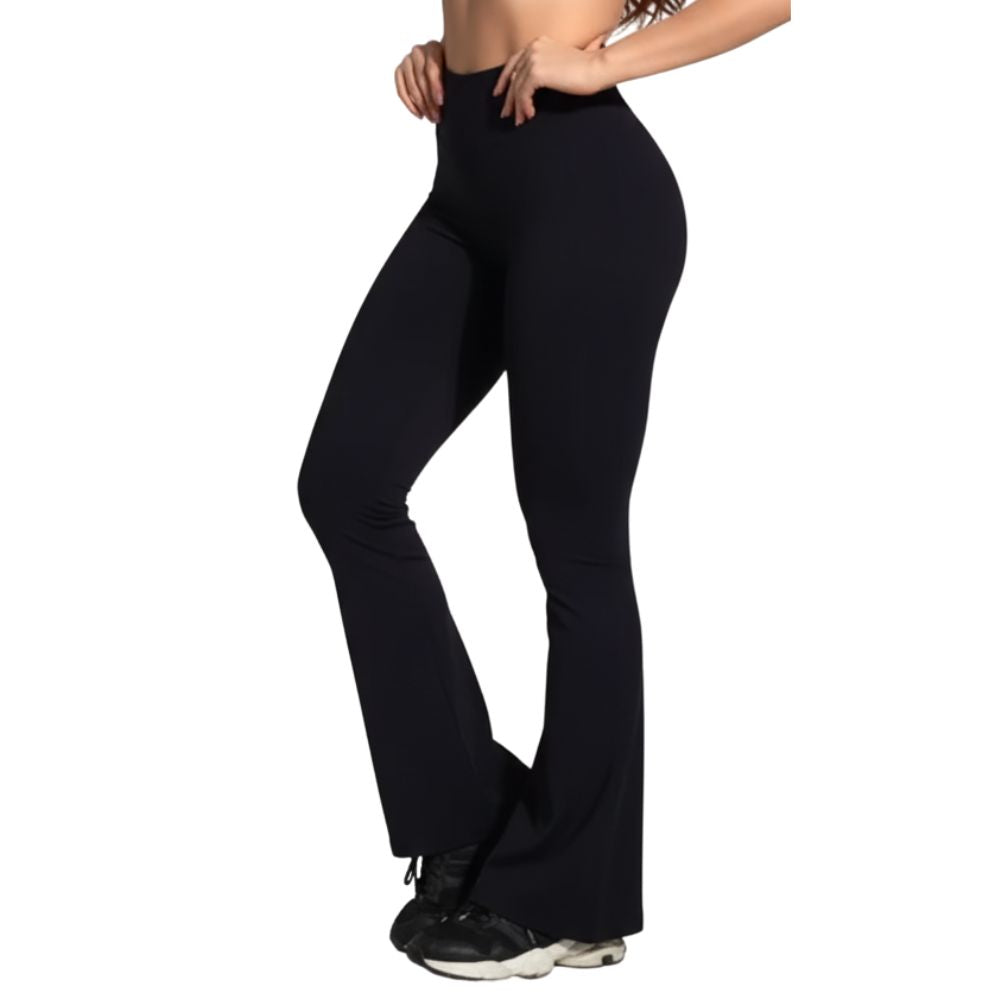 Women's trousers with a slightly flared cut and high waist