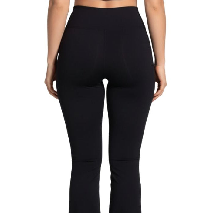 Women's trousers with a slightly flared cut and high waist