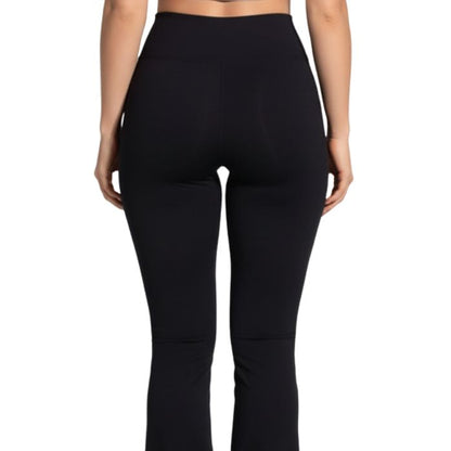 Women's trousers with a slightly flared cut and high waist