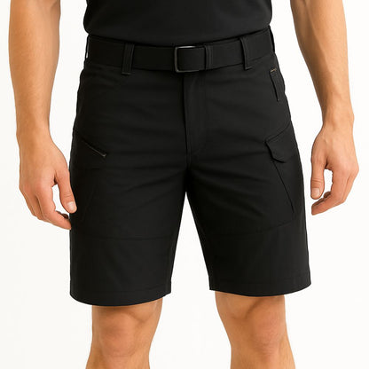 Cargo shorts with multiple pockets and belt