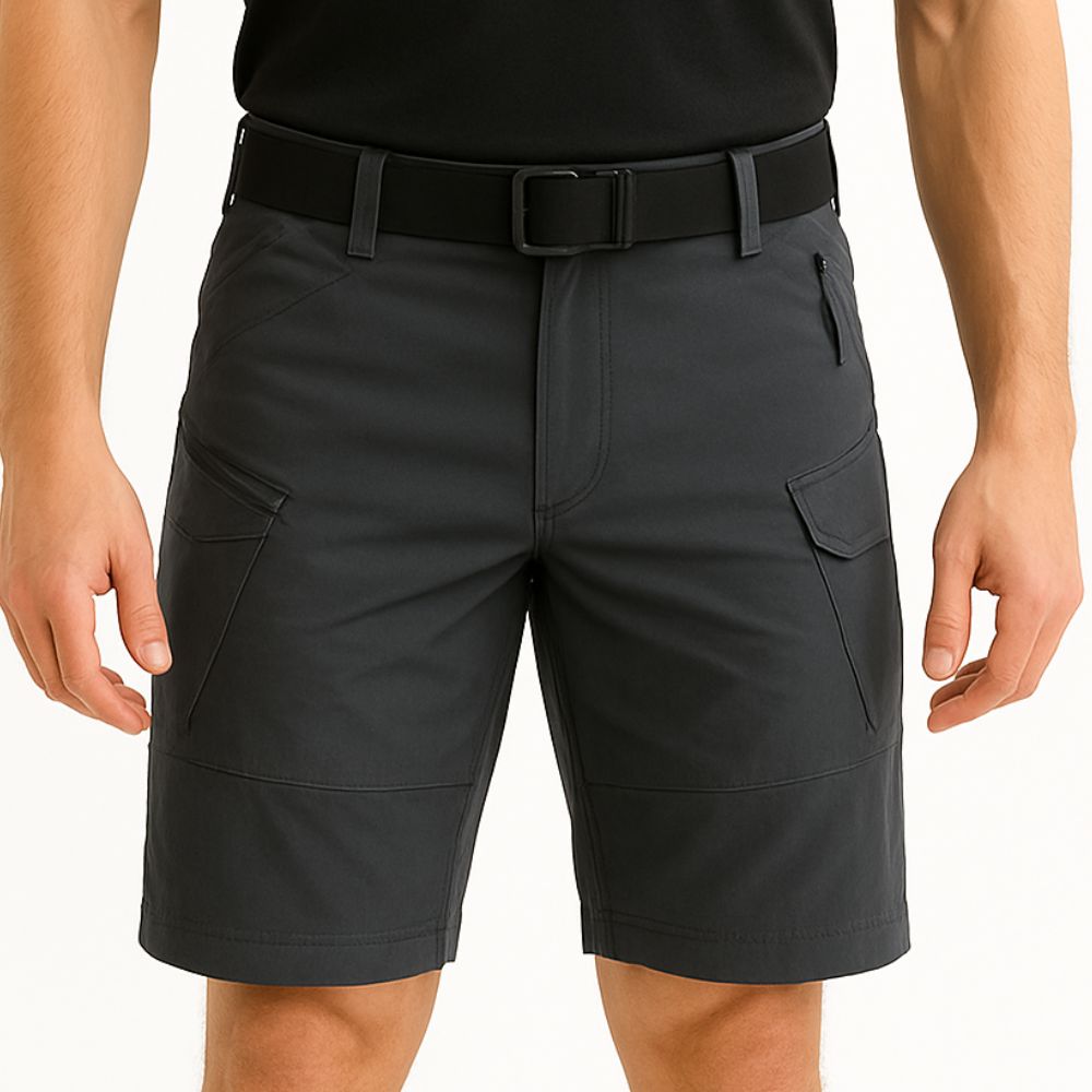 Cargo shorts with multiple pockets and belt