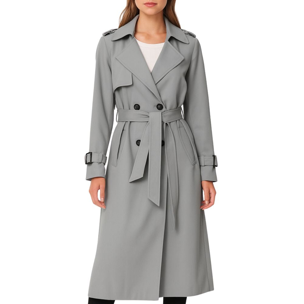 Coat with Waist Belt and Epaulettes