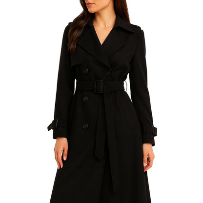Coat with Waist Belt and Epaulettes