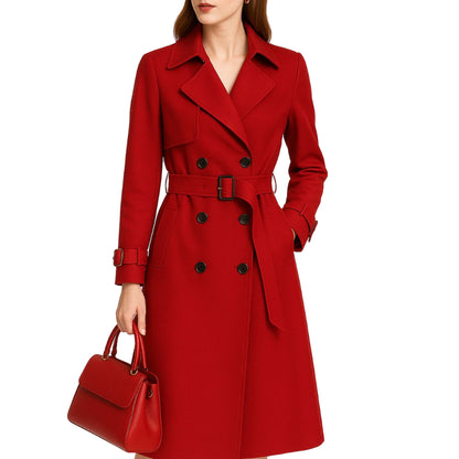 Coat with Waist Belt and Epaulettes