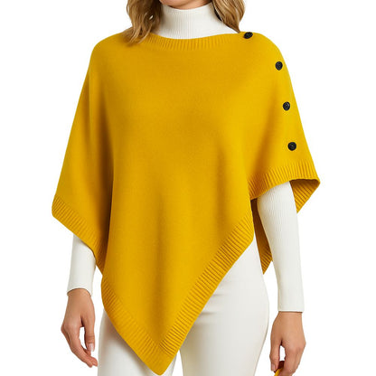 Poncho with Buttoned Shoulder