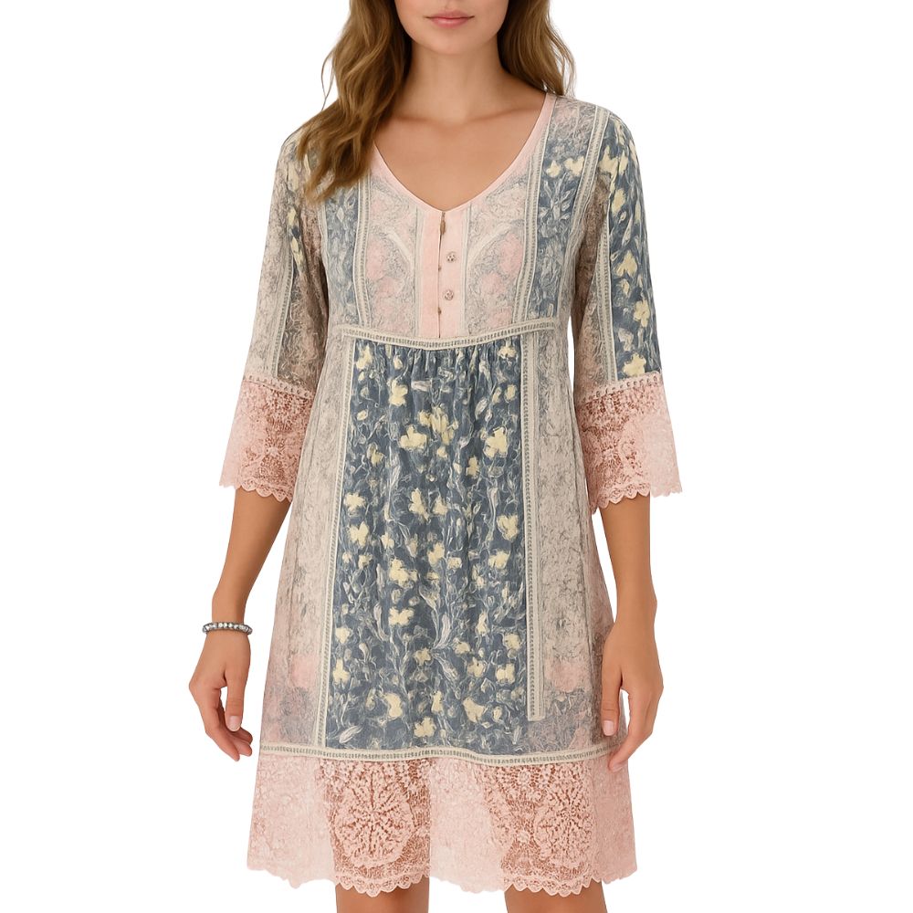 Stylish dress with lace decoration