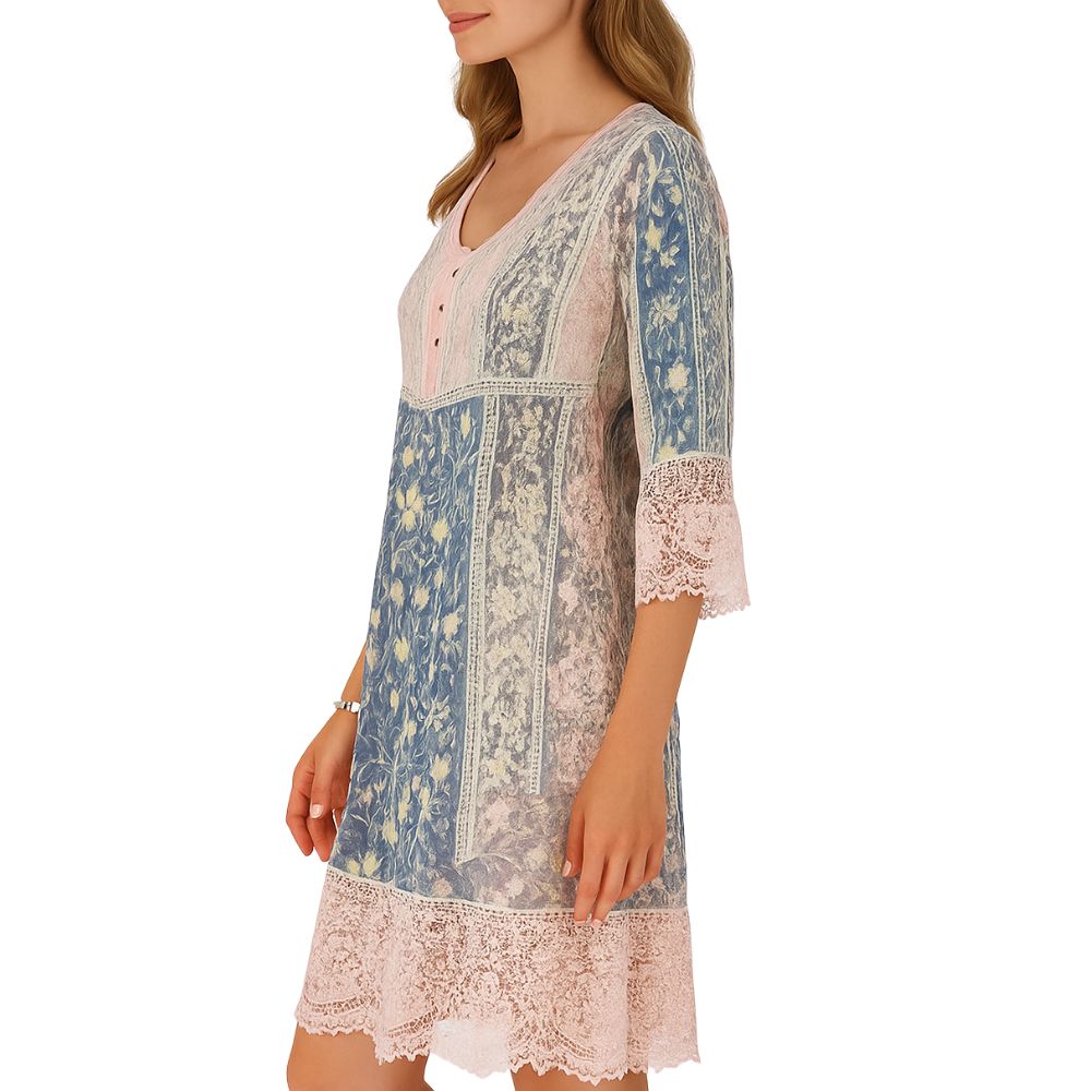 Stylish dress with lace decoration