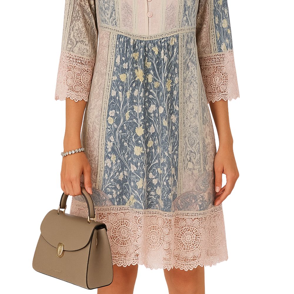 Stylish dress with lace decoration