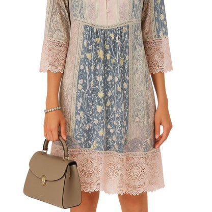 Stylish dress with lace decoration