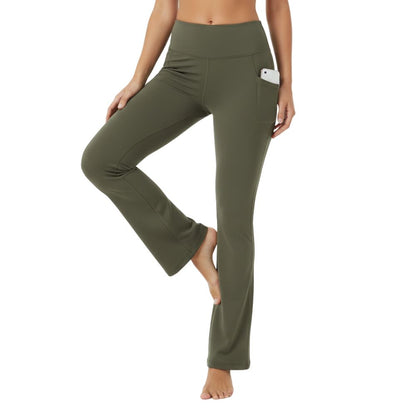 Women's flared leg trousers with side pocket