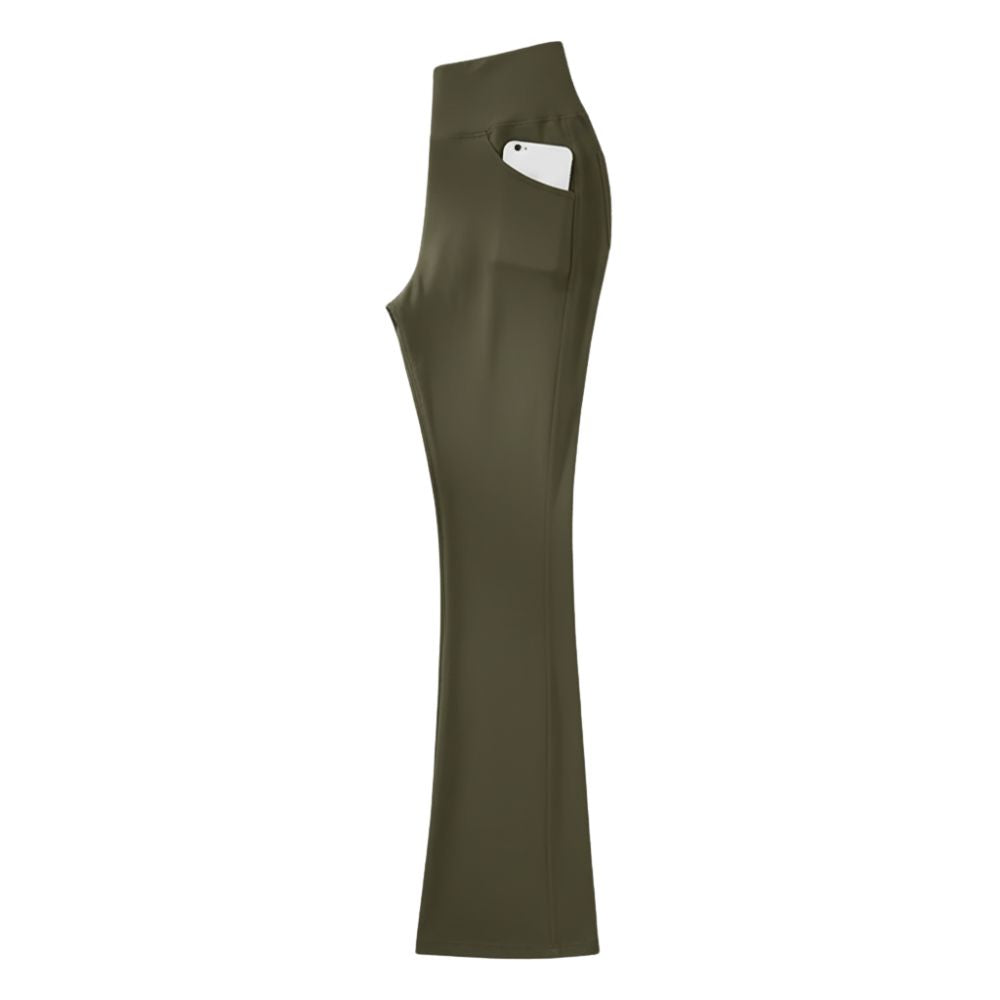Women's flared leg trousers with side pocket