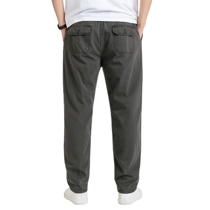 Straight-leg trousers with pockets