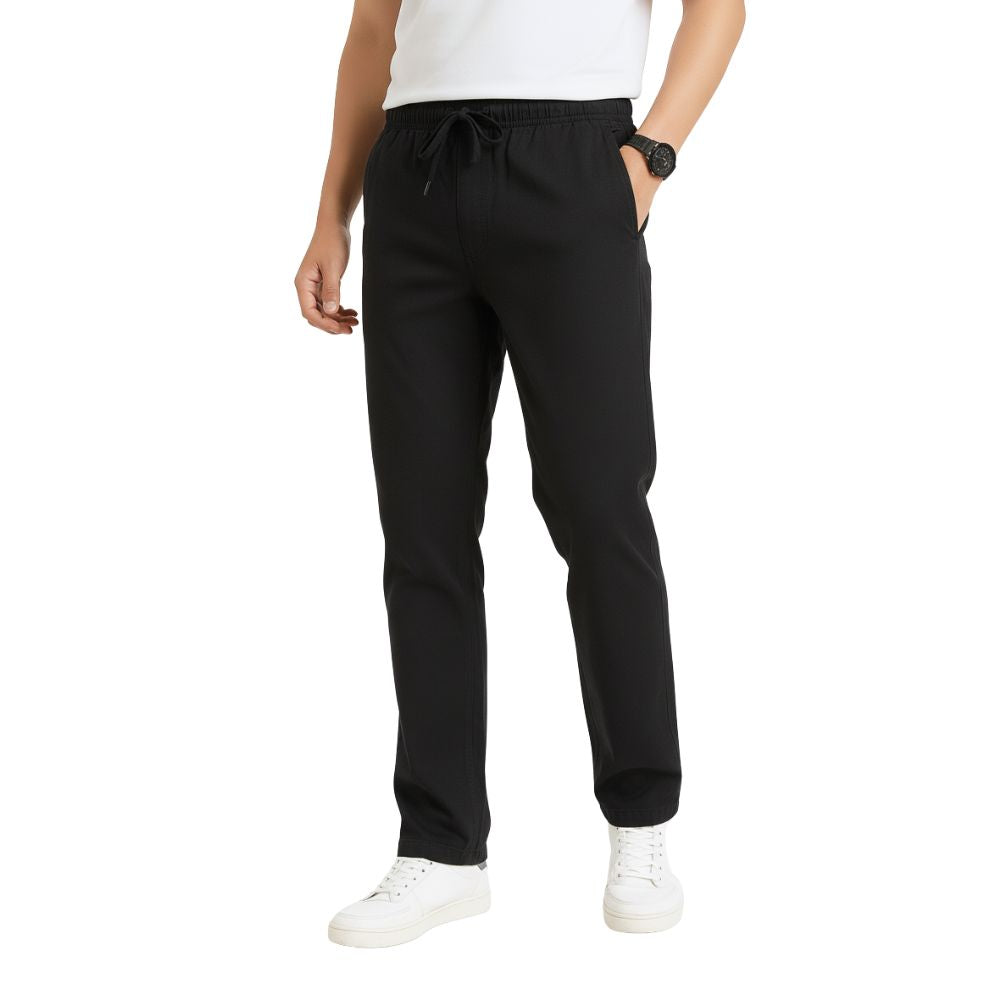 Straight-leg trousers with pockets