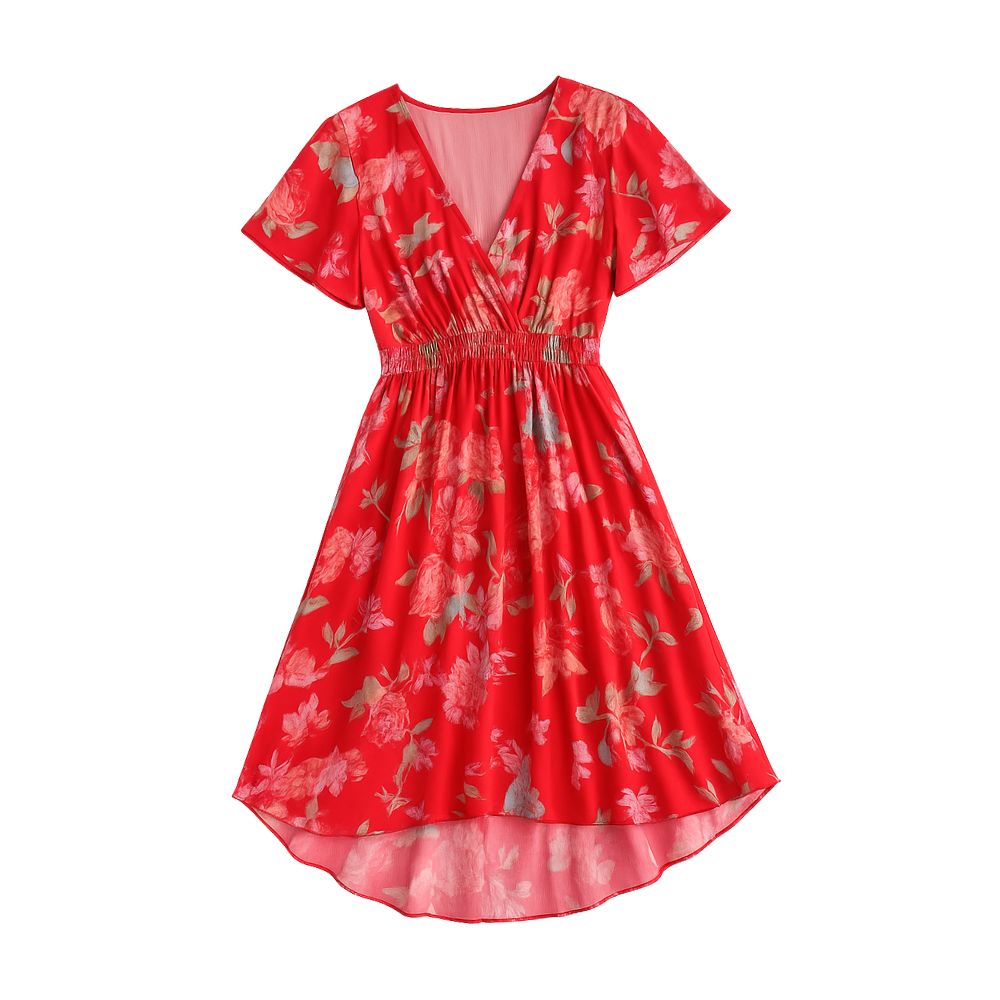 Chic midi dress with short sleeves