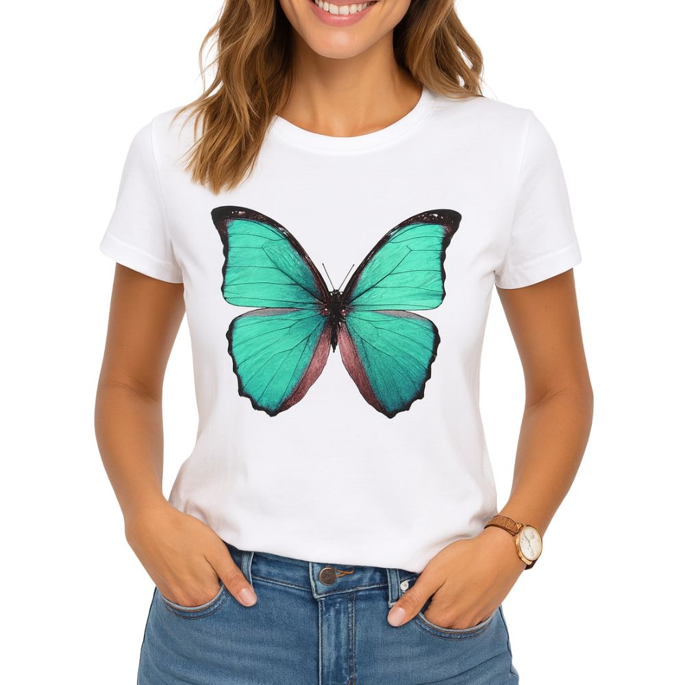 Printed short-sleeved T-shirt with round neckline