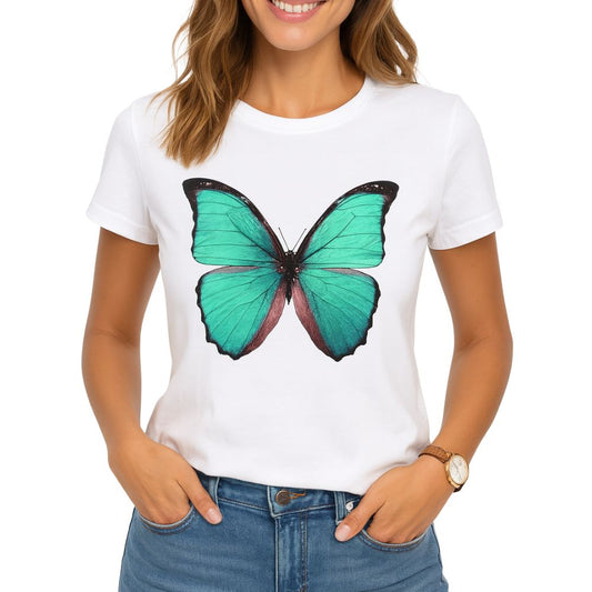 Printed short-sleeved T-shirt with round neckline