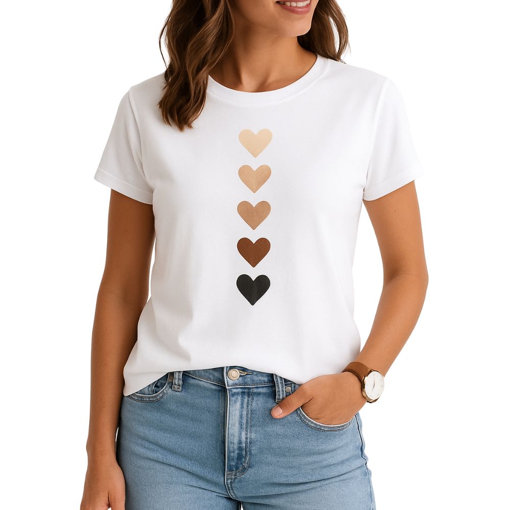 Printed short-sleeved T-shirt with round neckline