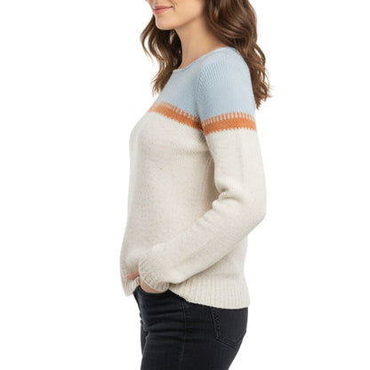 Knitted sweater with contrasting upper panel and stripe detail