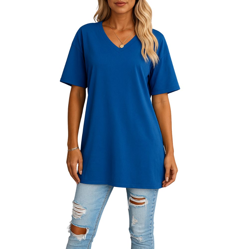 Loose-fitting V-neck T-shirt