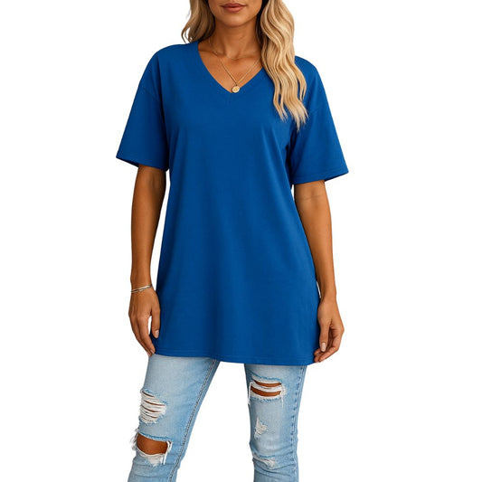 Loose-fitting V-neck T-shirt