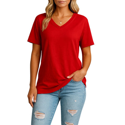 Loose-fitting V-neck T-shirt