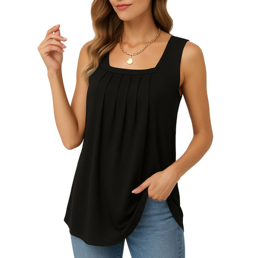 Sleeveless top with a loose cut