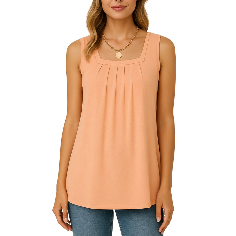 Sleeveless top with a loose cut