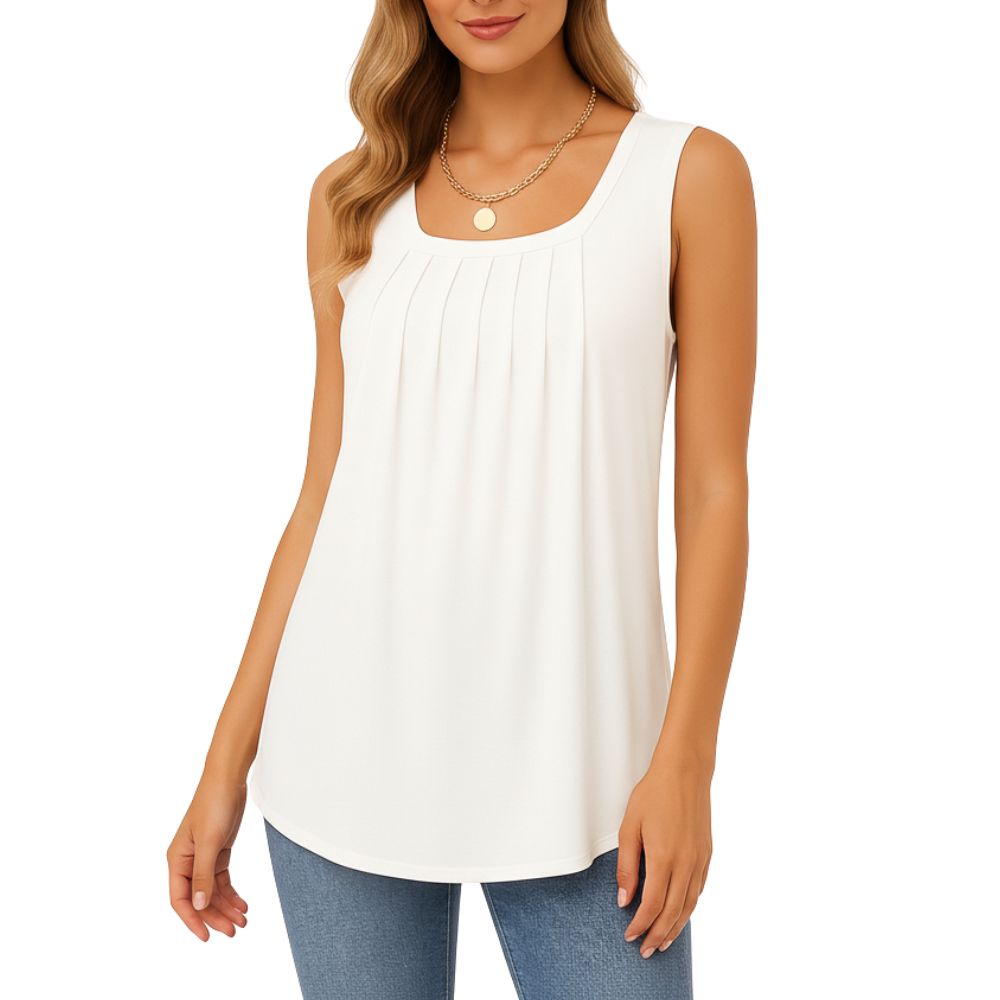 Sleeveless top with a loose cut