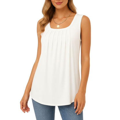 Sleeveless top with a loose cut