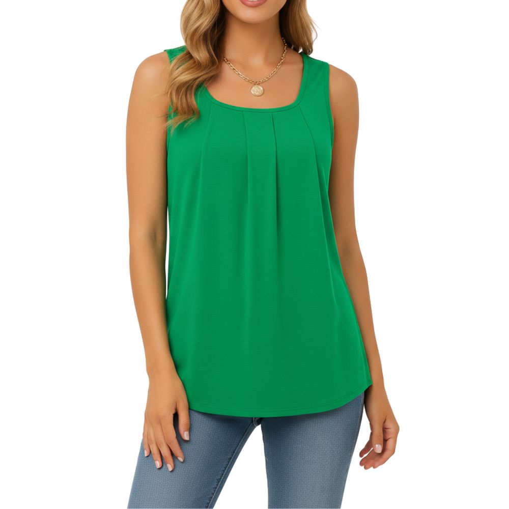 Sleeveless top with a loose cut