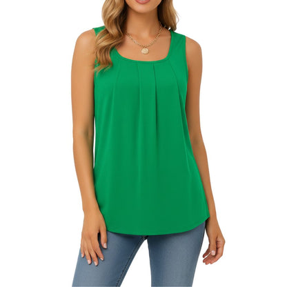 Sleeveless top with a loose cut
