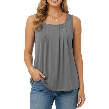 Sleeveless top with a loose cut