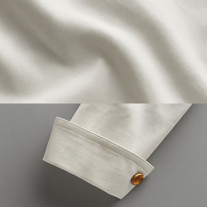 Men's long-sleeved shirt with stand-up collar