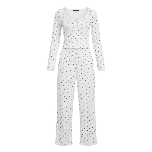 Women's round-neck polka dot pajama set